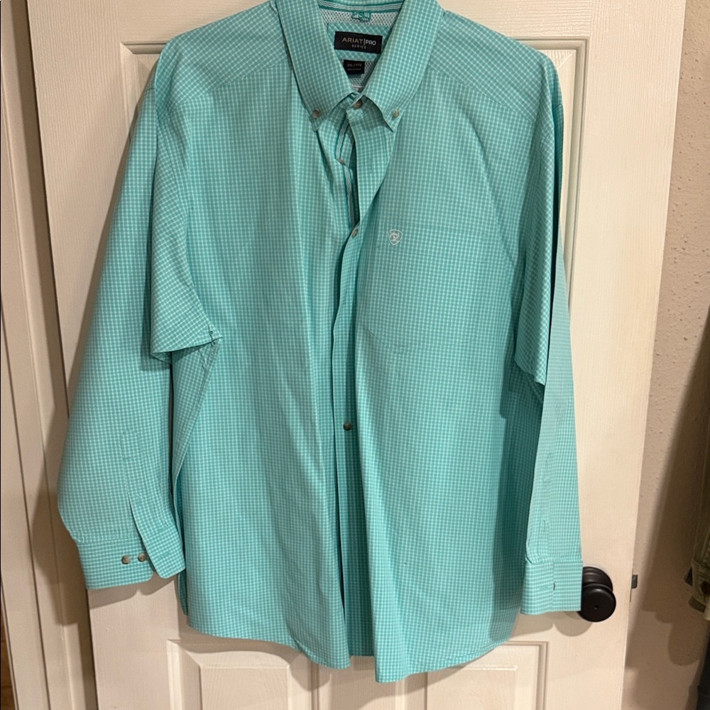 Ariat Men's Turquoise Plaid Casual Shirt